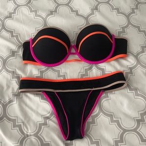 Bikini black, orange,pink,tan